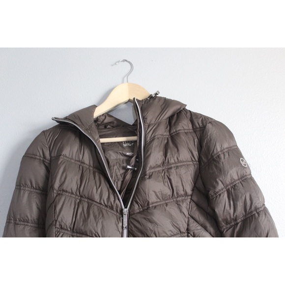 NWT MICHAEL Michael Kors Brown Puffer Jacket - Picture 4 of 9